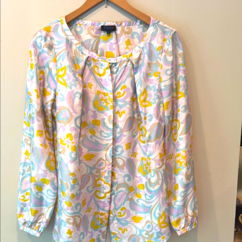 Escada Multicolor Swirl Blouse